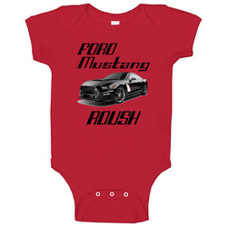 Ford Mustang Roush 302 Car Logo Red romper Baby One Piece Ford Mustang Roush 302 Car Logo Red romper Baby One Piece