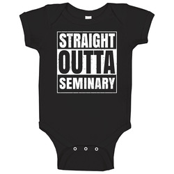 Straight Outta Seminary High School Funny Graduation Parody romper Baby One Piece