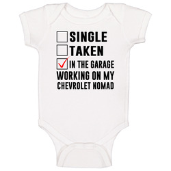Single Taken Working On My Chevrolet Nomad Funny Car romper Baby One Piece