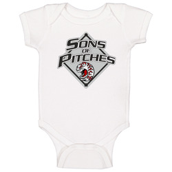 Sons Of Pitches Espn Baseball Slow Pitch Funny Logo romper Baby One Piece Sons Of Pitches Espn Baseball Slow Pitch Funny Logo romper Baby One Piece
