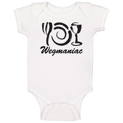 Wegmaniac Funny Wegmans Shopper Parody Gift romper Baby One Piece Wegmaniac Funny Wegmans Shopper Parody Gift romper Baby One Piece