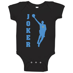 Nikola Jokic Joker Scoring Silhouette Denver Basketball Fan romper Baby One Piece