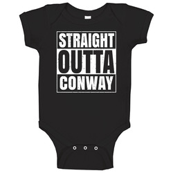 Straight Outta Conway High School Funny Graduation Parody romper Baby One Piece