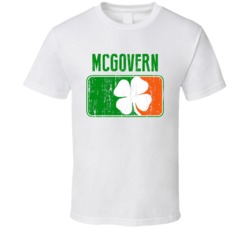 McGovern Distressed Ireland Irish Family Custom St Patricks Day Flag T