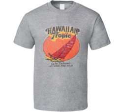 Hawaiian Tropic Dark Tanning  Oil 80s Vintage Distressed Fan T Shirt