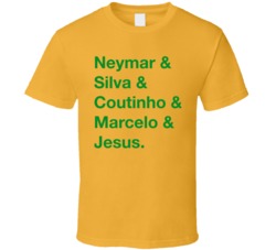 Brazil Neymar Silva Coutinho Marcelo Jesus World Cup Team Player T Shi Brazil Neymar Silva Coutinho Marcelo Jesus World Cup Team Player T Shi