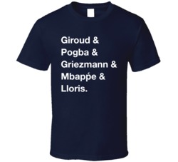 France Giroud Pogba Griezmann Mbappe Lloris World Cup Team Fan T Shirt France Giroud Pogba Griezmann Mbappe Lloris World Cup Team Fan T Shirt
