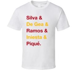 Spain Silva De Gea Ramos Iniesta Pique World Cup Player Fan T Shirt Spain Silva De Gea Ramos Iniesta Pique World Cup Player Fan T Shirt