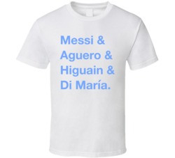 Argentina Messi Aguero Higuain Di Maria World Cup Team Fan T Shirt Argentina Messi Aguero Higuain Di Maria World Cup Team Fan T Shirt
