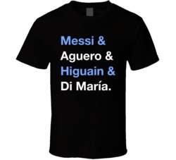 Argentina Messi Aguero Higuain Di Maria World Cup Team Player T Shirt Argentina Messi Aguero Higuain Di Maria World Cup Team Player T Shirt