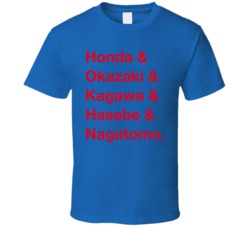 Japan Honda Okazaki Kagawa Hasebe Nagatomo World Cup Team Fan T Shirt Japan Honda Okazaki Kagawa Hasebe Nagatomo World Cup Team Fan T Shirt