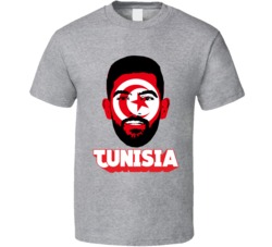 Yassine Meriah Tunisia Flag Big Head Fifa World Cup Fan T Shirt