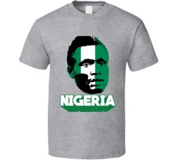 John Obi Mikel Nigeria Flag Head Fifa World Cup Fan T Shirt
