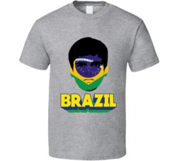 Fagner Brazil Big Head Flag Fifa World Cup Pride Soccer T Shirt