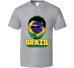 Thiago Silva Brazil Big Head Flag Fifa World Cup Pride Soccer T Shirt