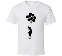 Flying Balloons Girl Banksy Street Art Graffiti Painting Poster Fan T Flying Balloons Girl Banksy Street Art Graffiti Painting Poster Fan T