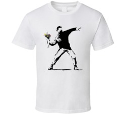 Rage Flower Thrower Banksy Street Art Graffiti Painting Poster Fan T S Rage Flower Thrower Banksy Street Art Graffiti Painting Poster Fan T S