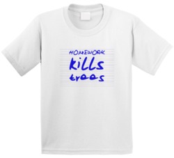 Homework Kills Trees Funny Kids T Shirt