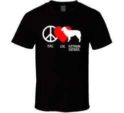 Peace Love Australian Shepherds Dog Owner Puppy Fan T Shirt Peace Love Australian Shepherds Dog Owner Puppy Fan T Shirt