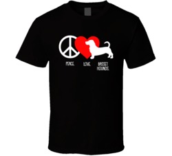 Peace Love Basset Hounds Dog Owner Puppy Fan T Shirt