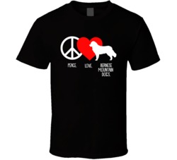 Peace Love Bernese Mountain Dogs Dog Owner Puppy Fan T Shirt Peace Love Bernese Mountain Dogs Dog Owner Puppy Fan T Shirt