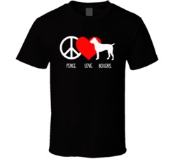 Peace Love Boxers Dog Owner Puppy Fan T Shirt