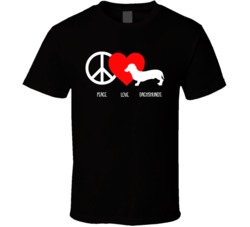 Peace Love Dachshunds Dog Owner Puppy Fan T Shirt