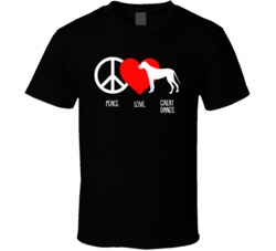 Peace Love Great Danes Dog Owner Puppy Fan T Shirt