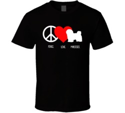 Peace Love Malteses Dog Owner Puppy Fan T Shirt