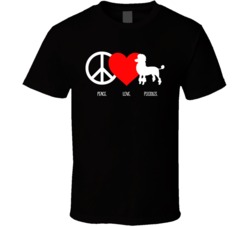 Peace Love Poodles Dog Owner Puppy Fan T Shirt