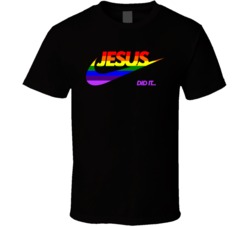 Lgbtq Pride Jesus Did It Nike Parody Funny T Shirt Lgbtq Pride Jesus Did It Nike Parody Funny T Shirt