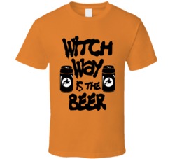 Witch Way Is The Beer Punny Halloween Costume T Shirt