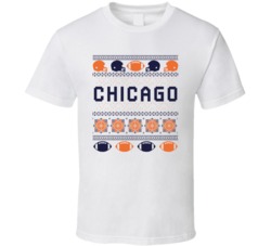 Chicago Football Ugly Christmas Sweater 8bit Pixel Art Fan T Shirt