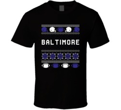 Baltimore Football Ugly Christmas Sweater 8bit Pixel Art Fan T Shirt