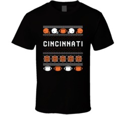 Cincinnati Football Ugly Christmas Sweater 8bit Pixel Art Fan T Shirt