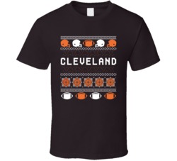 Cleveland Football Ugly Christmas Sweater 8bit Pixel Art Fan T Shirt
