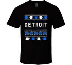 Detroit Football Ugly Christmas Sweater 8bit Pixel Art Fan T Shirt