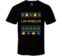 Los Angeles Football Ugly Christmas Sweater 8bit Pixel Art Fan T Shirt