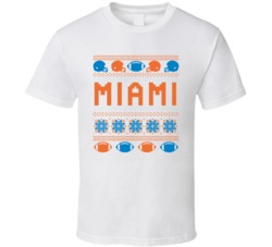 Miami Football Ugly Christmas Sweater 8bit Pixel Art Fan T Shirt