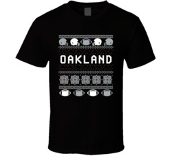 Oakland Football Ugly Christmas Sweater 8bit Pixel Art Fan T Shirt
