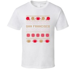San Francisco Football Ugly Christmas Sweater 8bit Pixel Art Fan T Shi