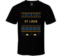 St Louis Hockey Ugly Sweater 8bit Pixel Fan T Shirt