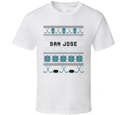 San Jose Hockey Ugly Sweater 8bit Pixel Fan T Shirt