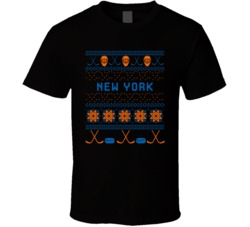 New York Hockey Ugly Sweater 8bit Pixel Fan T Shirt