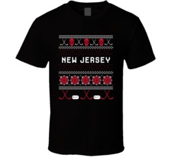 New Jersey Hockey Ugly Sweater 8bit Pixel Fan T Shirt