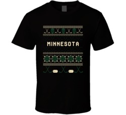 Minnesota Hockey Ugly Sweater 8bit Pixel Fan T Shirt