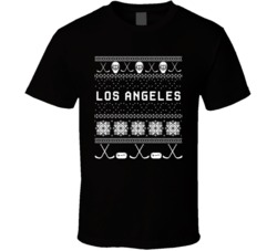 Los Angeles Hockey Ugly Sweater 8bit Pixel Fan T Shirt