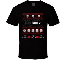 Calgary Hockey Ugly Sweater 8bit Pixel Fan T Shirt Calgary Hockey Ugly Sweater 8bit Pixel Fan T Shirt