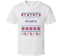 Atlanta Baseball Ugly Sweater 8bit Pixel Art Fan T Shirt