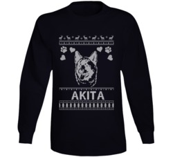 Akita Owner Lover Ugly Christmas Sweater Long Sleeve T Shirt Akita Owner Lover Ugly Christmas Sweater Long Sleeve T Shirt